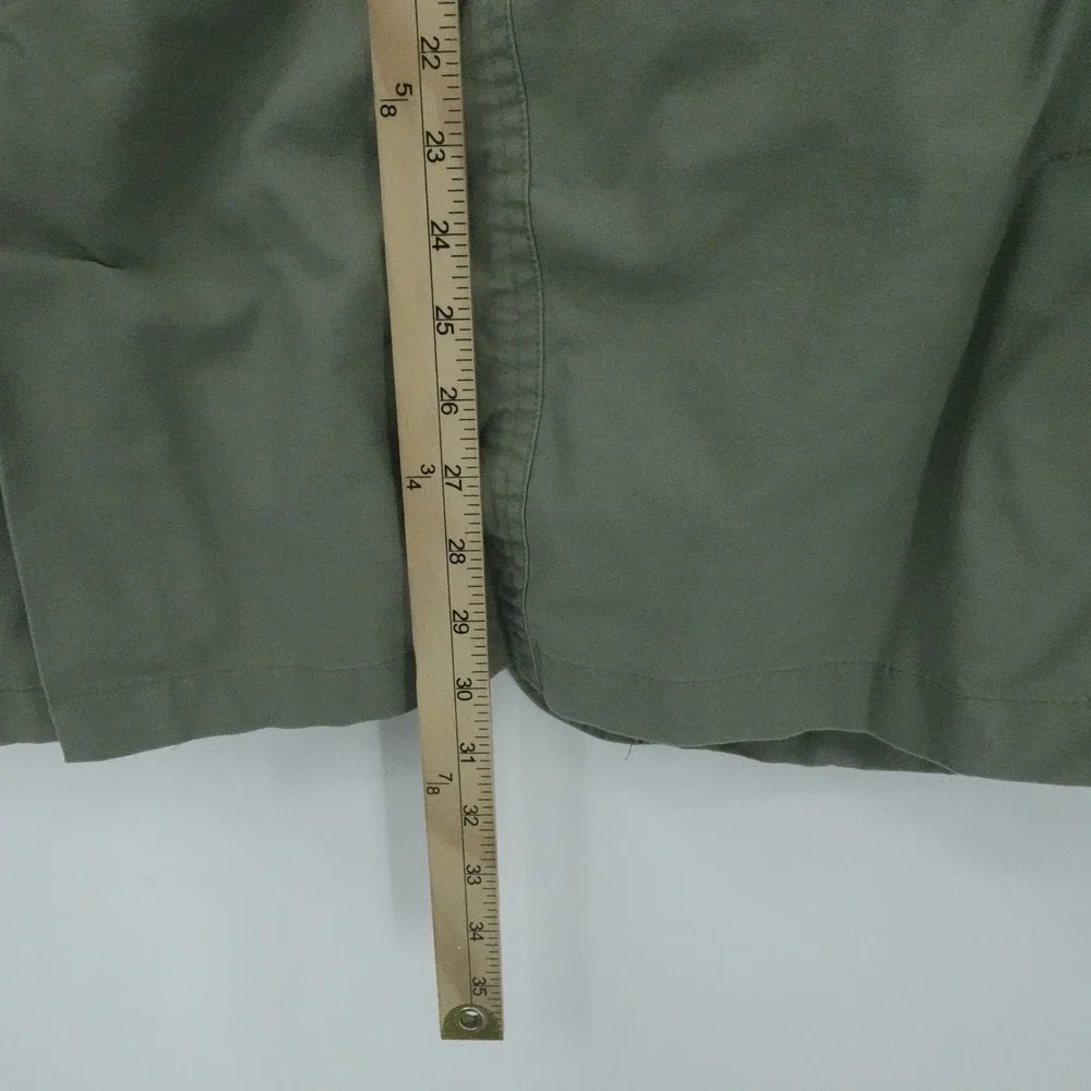 LL Bean Jacket Mens 44 T Olive‎ Green Field Coat Utility SportingElbow Patches